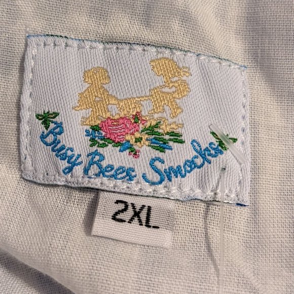 Busy Bees Smocks Striped Blue & White w/Yellow Lace Down Back Dress - 2XL NWT - Picture 7 of 7